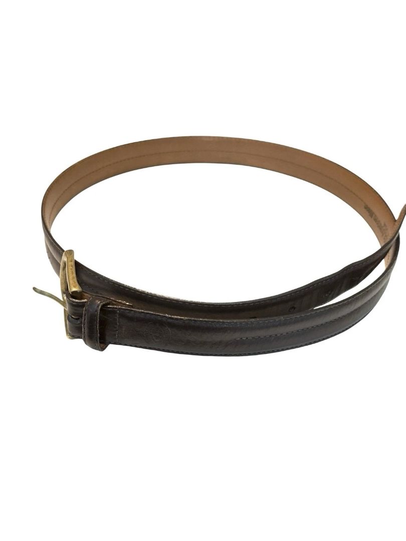Vintage H.S. Trask Brown Leather Belt #815 Size 36 Bison USA