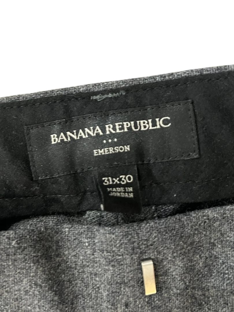 31 x 30 Banana Republic  Gray Mens Emerson Dress Pants Wool Blend Solid Heavy Thick