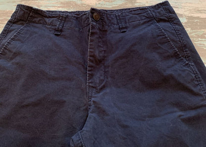 33 Aeropostale Men's Navy Blue Broken In Chino Shorts 10.5" Inseam