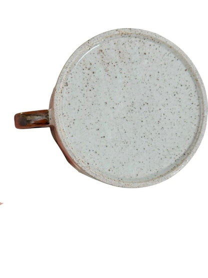 Vintage Otagiri 4.5" Soup Mug With Handle Blue Brown Floral JAPAN Speckled
