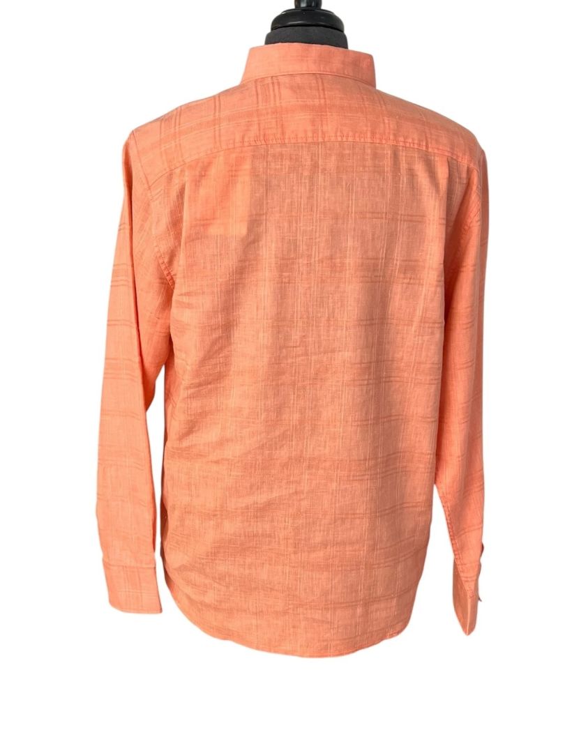 Medium Tommy Bahama New Mens Costa Tautira Passion Peach Stretch Linen Shirt