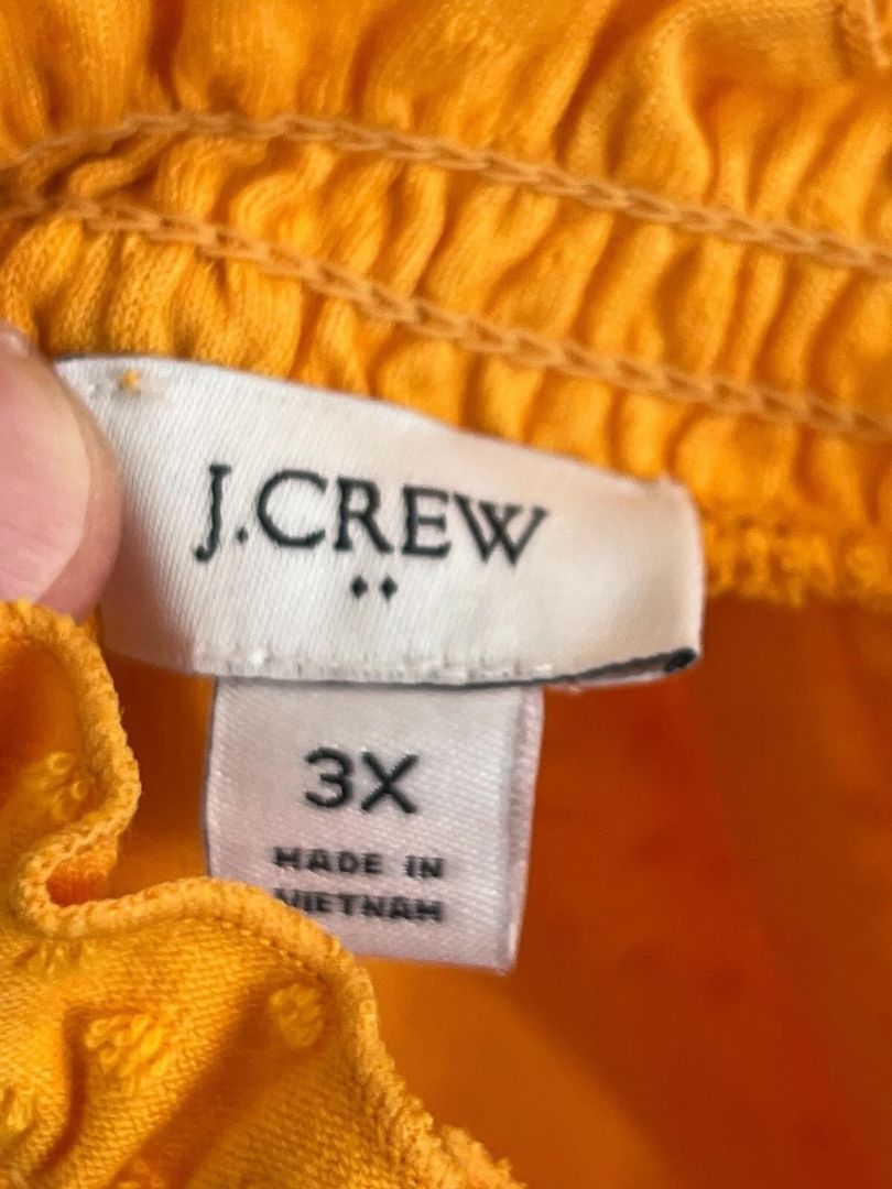 Size 3X J.Crew Womens Yellow Gold Swiss Dot Ruffle Tank AY263