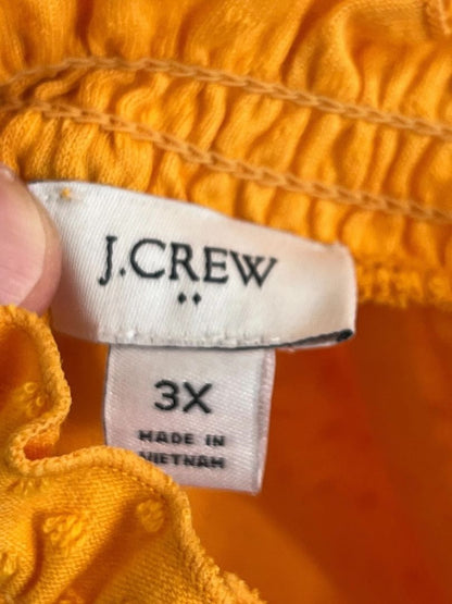 Size 3X J.Crew Womens Yellow Gold Swiss Dot Ruffle Tank AY263