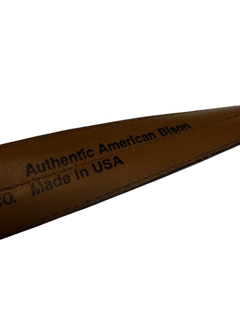 Vintage H.S. Trask Brown Leather Belt #815 Size 36 Bison USA