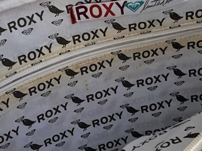 Roxy Patent Vinyl Travel Bag Computer 90s Y2K Limited Edition Brown White