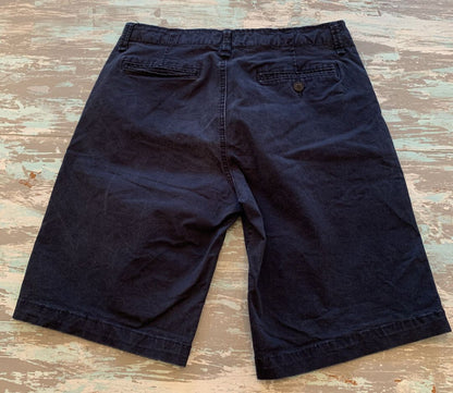 33 Aeropostale Men's Navy Blue Broken In Chino Shorts 10.5" Inseam