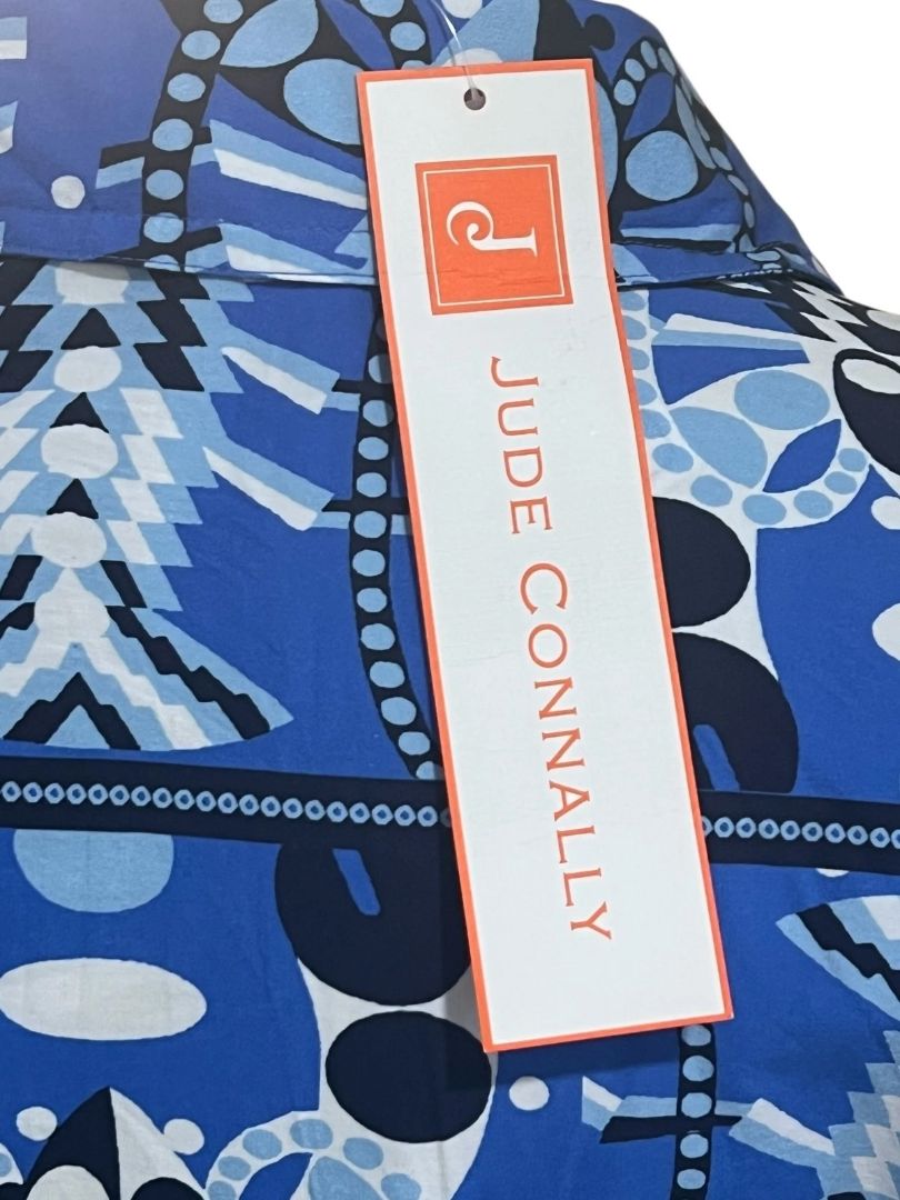 Size XXL Jude Connally Sutton Stretch  New Poplin Tie Waist Button Front Dress
