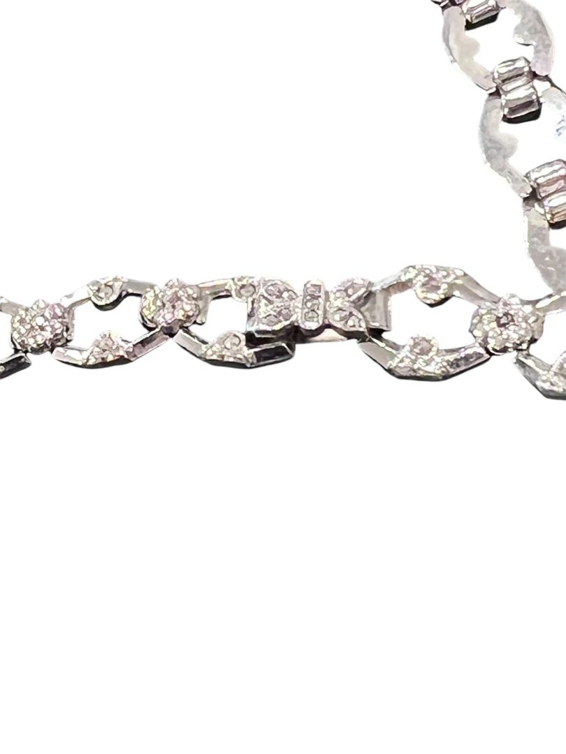 Sterling Silver Round Marcasite Statement Necklace Evening Formal 16”