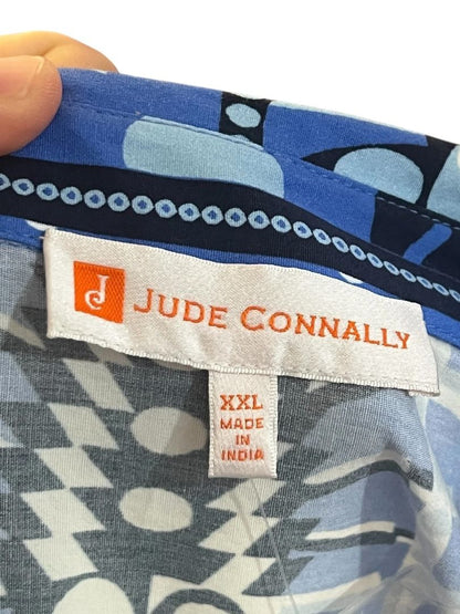 Size XXL Jude Connally Sutton Stretch  New Poplin Tie Waist Button Front Dress