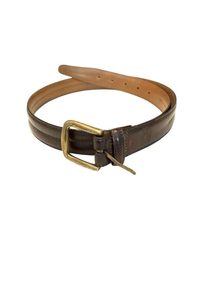 Vintage H.S. Trask Brown Leather Belt #815 Size 36 Bison USA