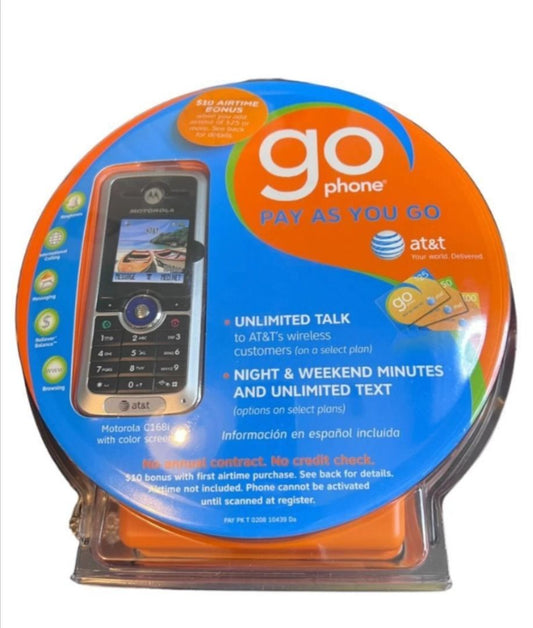 Motorola C168i Cell Phone Go Phone AT&T Pay As You Go Factory Sealed New