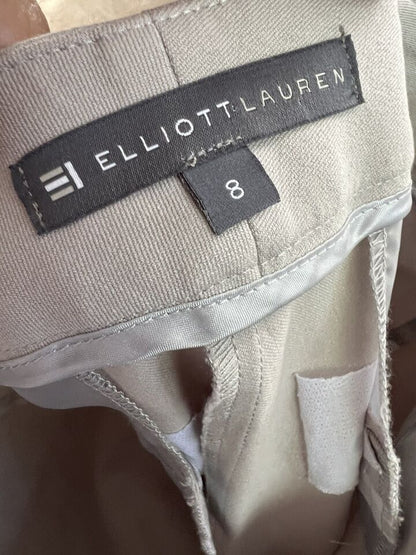 Size 8 Elliott Lauren Womens Control Stretch Ankle Pants Gray Back Slit