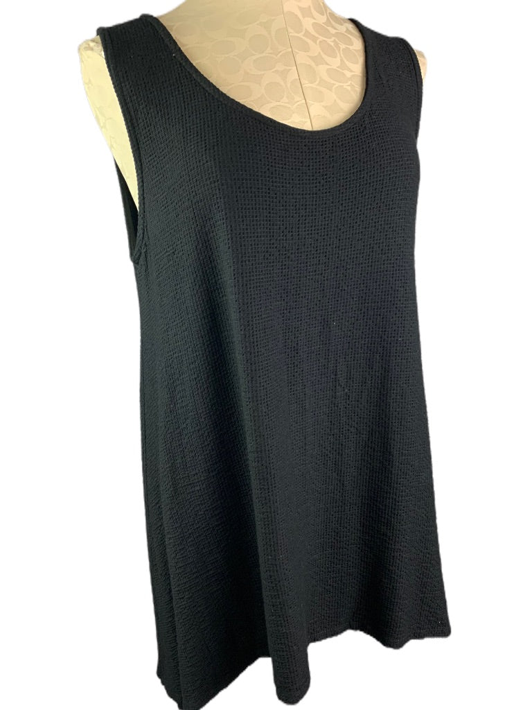 XL Et' Lois Women's Black Soft Hi Lo Tunic Tank Sleeveless