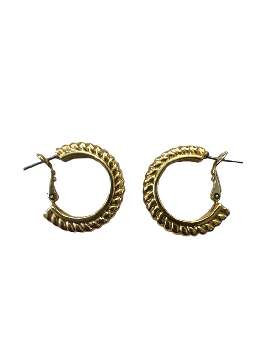 Goldtone Braided Rope Latch Back Hoop Earrings