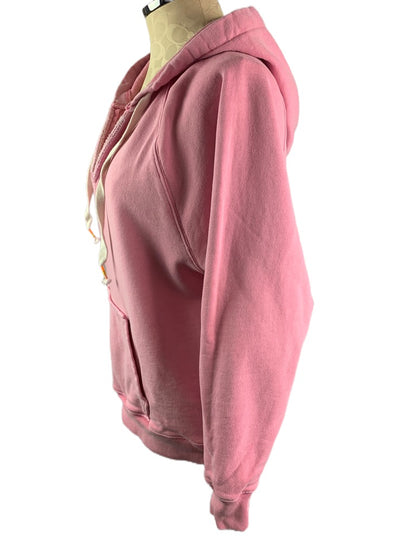 Medium J.Crew Women's Pink Pullover Hoodie Terry V-Neck Style#AJ640