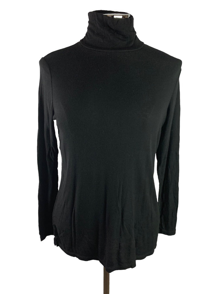 Small Jones New York Women's Black Ribbed Lightweight Turtleneck