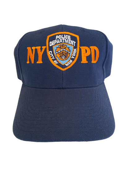 NYPD Blue with Orange Embroidery Adjustable Twill Ball Cap Hat