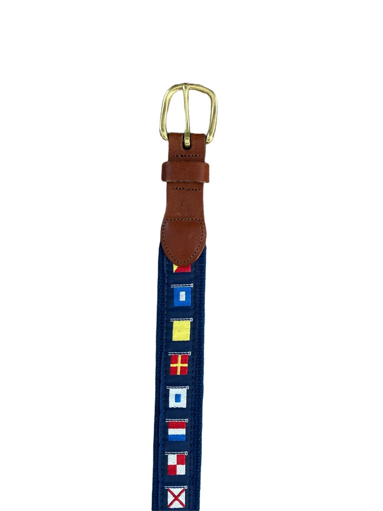 38 Men's Nautical Flag Leatherman Ltd Woven Belt