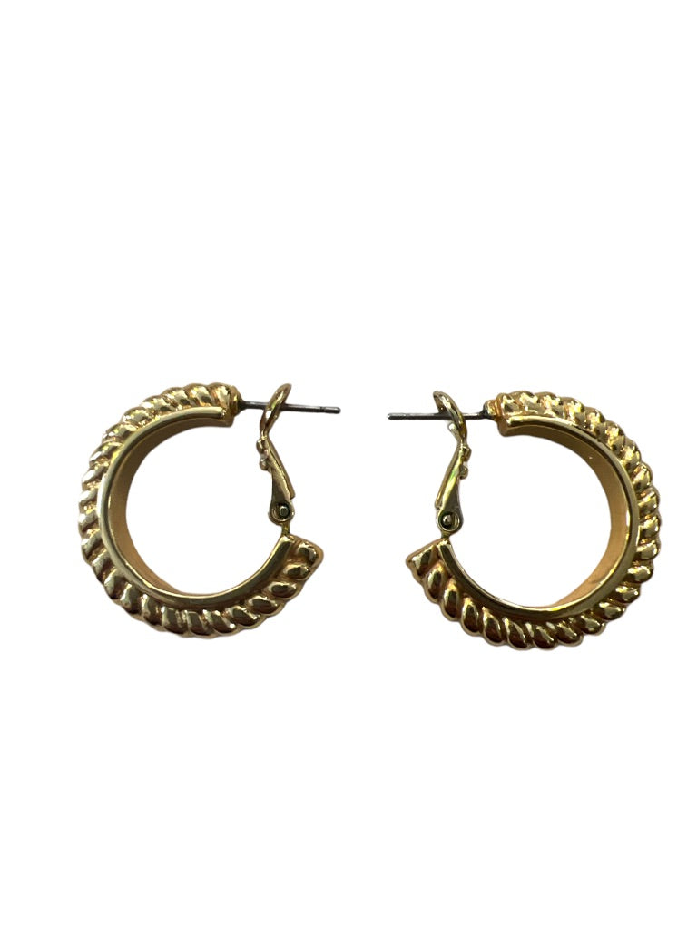 Goldtone Braided Rope Latch Back Hoop Earrings