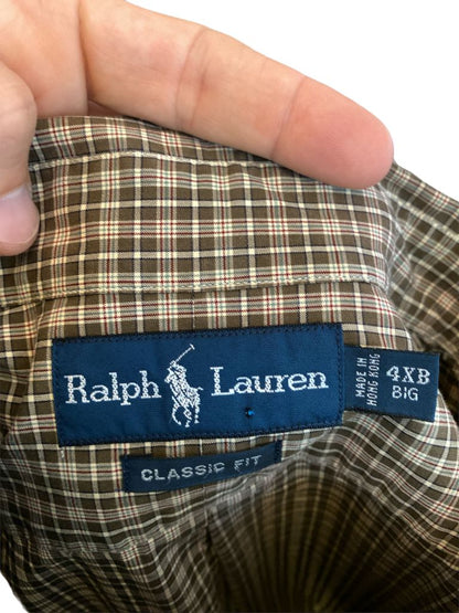 Men's 4XB Ralph Lauren Plaid Button Down Long Sleeve Shirt