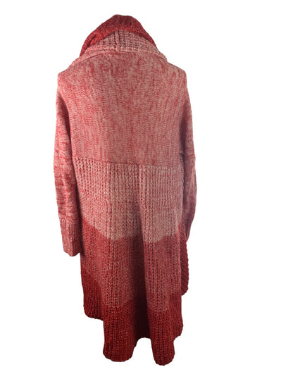 One Size Arrata Women's Red Shawl Collar Cardigan Knit Oversize Sweater