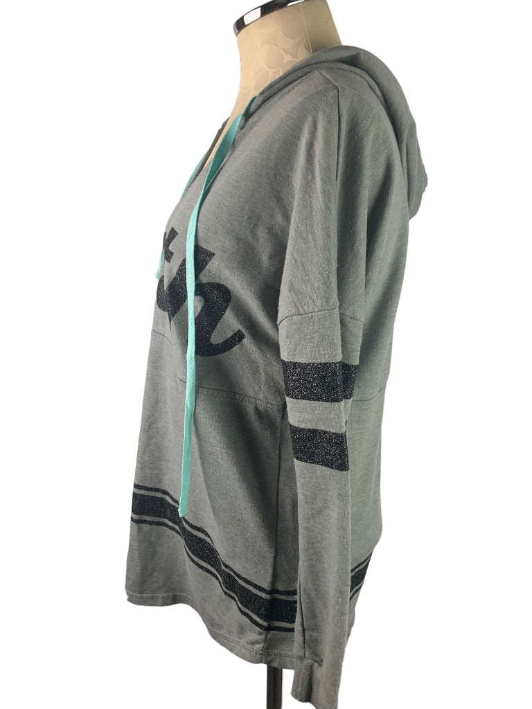 Small NOBO No Boundaries Junior Women's Hoodie Pullover "Faith" Gray