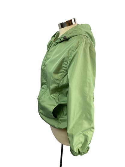 Small Petite HB Sport by Harve Benard Women's Spring Green Blue Zip Up Jacket Hooded