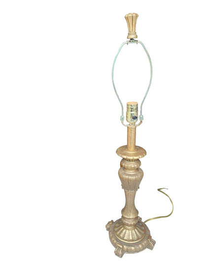 Goldtone Table Accent Lamp Distressed Look 28.5"h x 8" Base Diameter