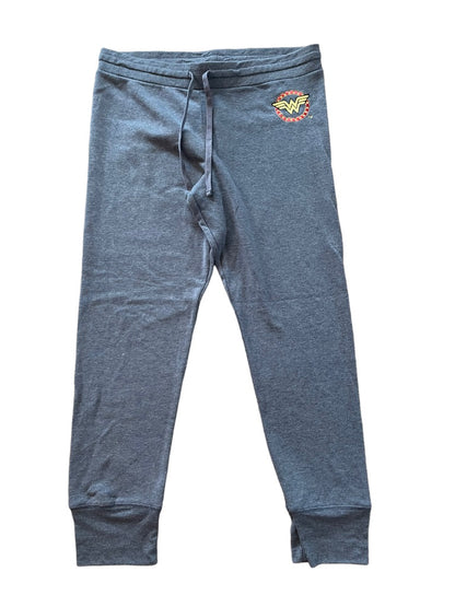 XL Wonder Woman Sweatpants Drawstring Gray Junior Women's Soft Pants