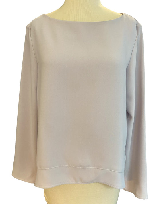 Small Amanda Uprichard Lilac Hi-Lo Long Sleeve Blouse