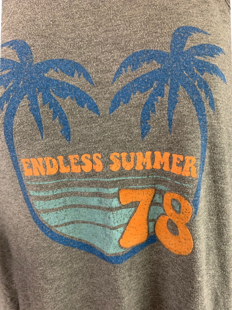 XL (14/16) Art Class Girls Gray Vintage Inspired Tank Top "Endless Summer 78"