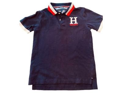 Medium (12/14) Tommy Hilfiger Boy's Youth Navy Blue Logo Golf Polo Short Sleeve Shirt