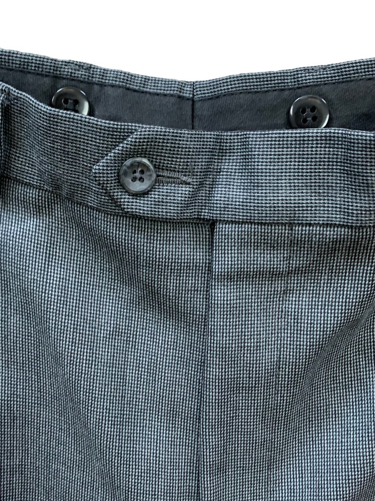 32 x 27 Jos A Bank Men's Gray Microcheck Pattern Dress Pants Cuffed