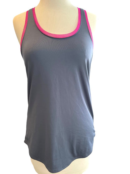 Fabletics Gray With Magenta Mesh Workout Tank Size XS