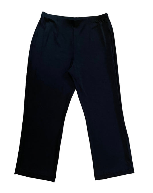 Large Chico's Travelers Women's Black Pull on Pants Elastic Waist 27" Inseam