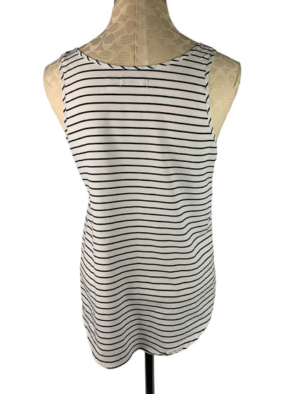 Small (4-6) Faded Glory Women's Pullover Tank Blouse Navy White Striped