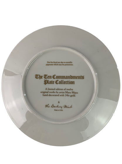 Danbury Mint Hand Decorated The Third Commandment Collectible Plate Mary Mayo 9.5"