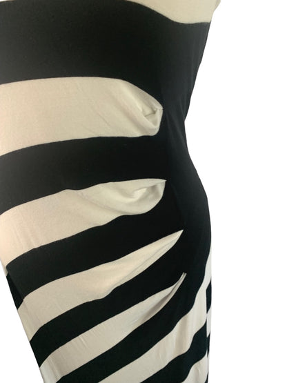 6 Calvin Klein Black White Stripe Tank Sleeveless Maxidress