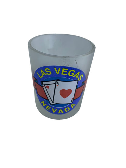 Las Vegas Nevada Double Shot Glass Frosted Souvenir Barware