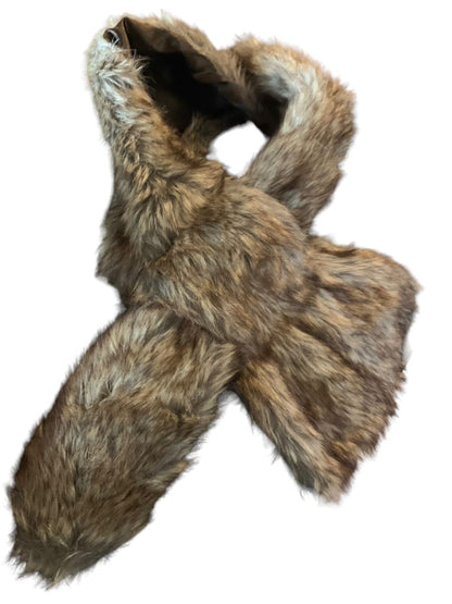 Capelli New Faux Fur Muffler Women's Brown Scarf with Slip Through Closure