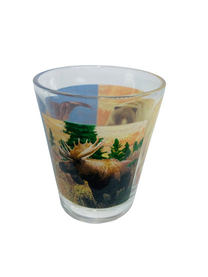 Alaska Souvenir Wildlife Shot Glass Photos Barware