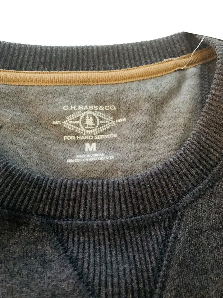 Medium G.H.Bass Men's New Black Heather Super Soft Crewneck Sweatshirt