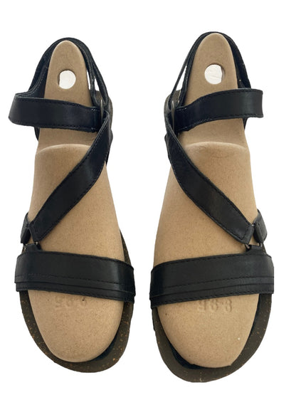 9 Teva Cabrillo Crossover Wedge Sandals Black