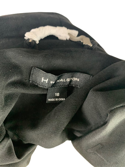 16 H by Halston Black Faux Suede Microfiber Women's Zip Lined Jacket