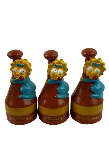 Lot of 8 Assorted The Simpsons 2002 Chess Pieces Bart Maggie Lisa 3"