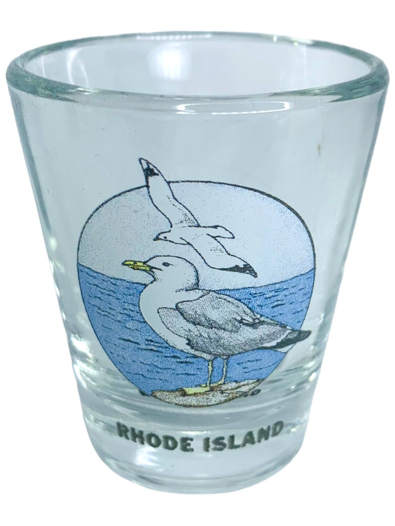 Rhode Island Souvenir Shot Glass Seagull Ocean Theme Barware