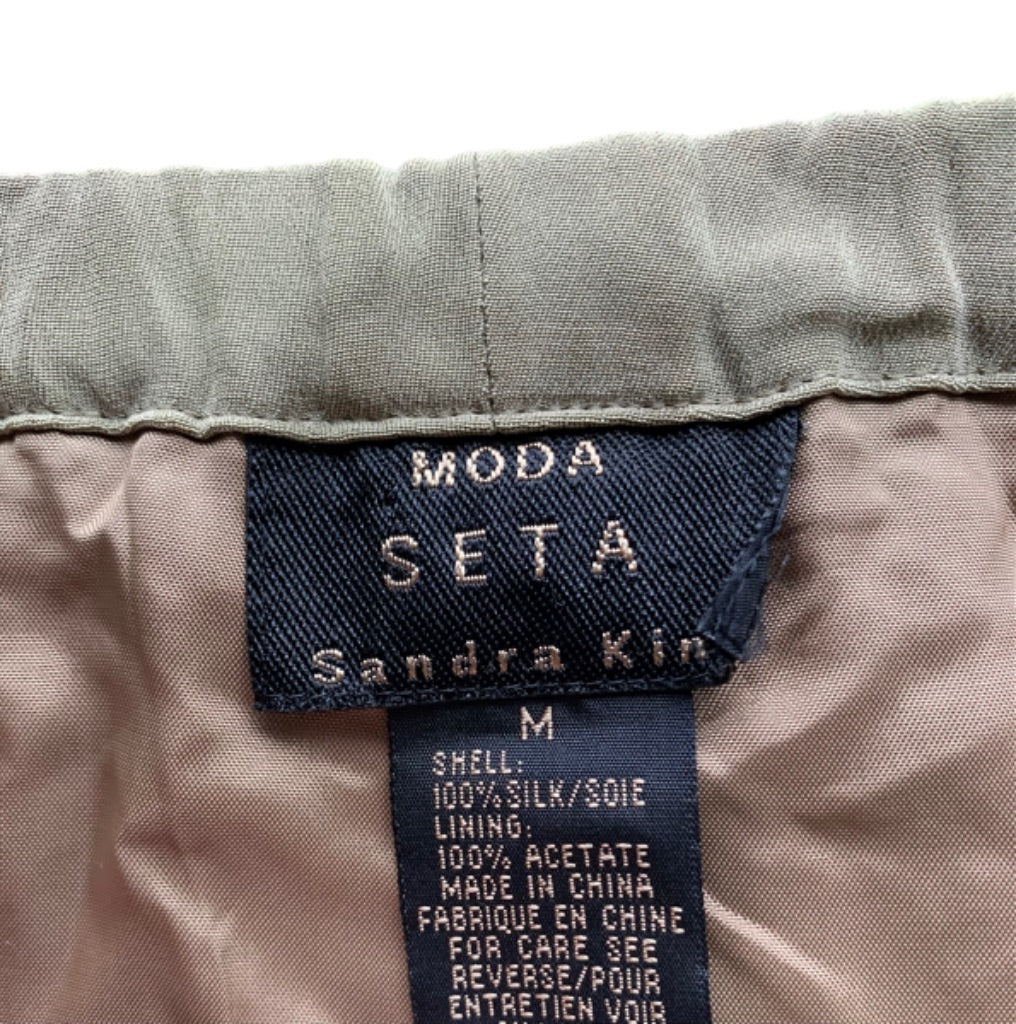 Large Moda Seta by Sandra King Women's Sage Green Pant Suit 2 Piece