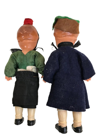 Erich Dittman Edi Germany Set of 2 Celluloid Dolls 7" Girl Boy Vintage 1950s