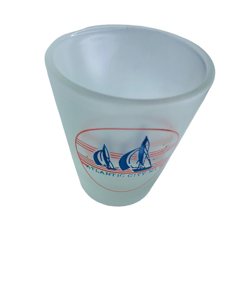 Atlantic City New Jersey Souvenir Shot Glass Frosted Barware