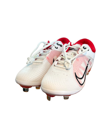 9 Nike Hyperdiamond 4 React White Red Softball Cleats CZ5917-105 Women's NWOB